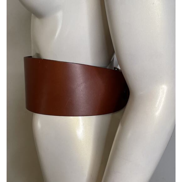 Vintage Mulberry Brown Wide Leather Belt NWT 30 - 32\